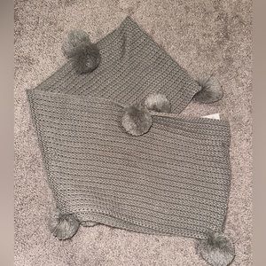 Cute warm grey scarf 🧣 cute cotton balls stylish